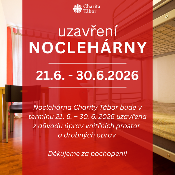 Uzavření Noclehárny 21.-30.6.2026